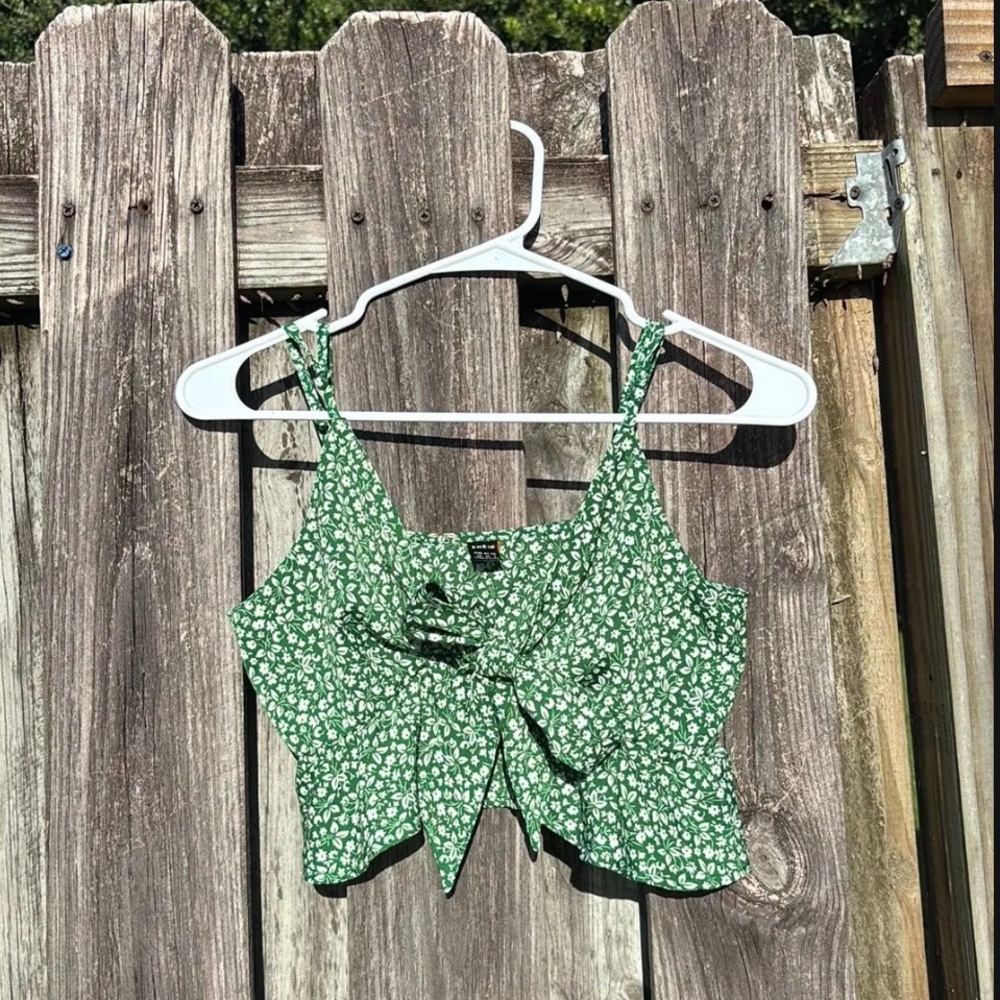 Green Floral Camisole Top